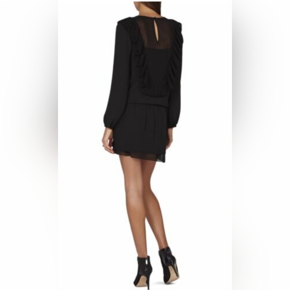 BCBG Max Azria Black Ruffle Dress - Size M, Worn Once - Picture 3 of 5